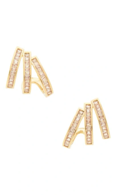 8 Other Reasons Stacked Arc Earring In Gold & Clear