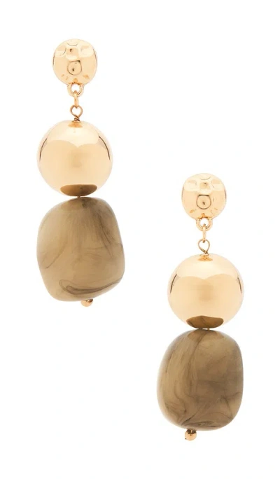 8 Other Reasons Stone Drop Earrings In Grey & Gold