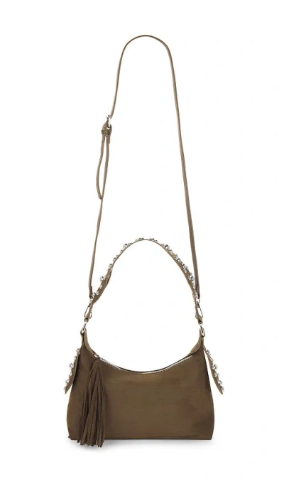 8 Other Reasons Studded Fringe Shoulder Bag In Green