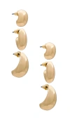 8 Other Reasons Teardrop Hoop Set In Metallic Gold