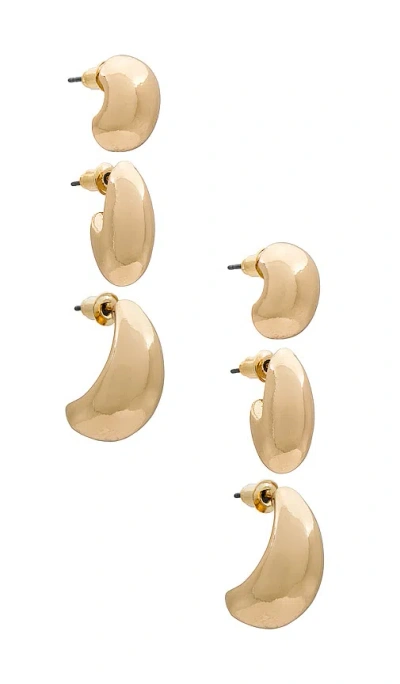 8 Other Reasons Teardrop Hoop Set In Metallic Gold