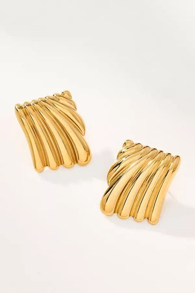 8 Other Reasons Wave Square Post Earrings In Gold