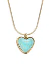 8 OTHER REASONS WOMEN'S 18K GOLDPLATED & FAUX TURQUOISE HEART PENDANT NECKLACE