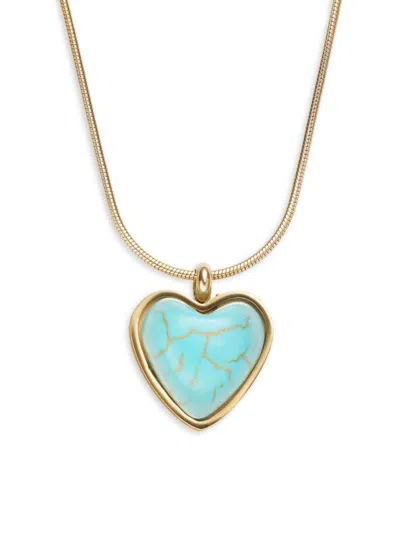 8 Other Reasons Women's 18k Goldplated & Faux Turquoise Heart Pendant Necklace