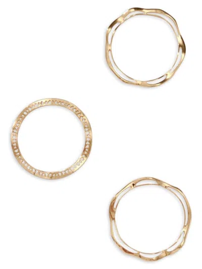 8 Other Reasons Women's 3-piece 14k Goldplated Wavy Bracelet Set