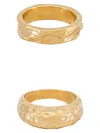 8 Other Reasons Women's Hit The Jackpot 2-piece Textured Ring Set In Goldtone