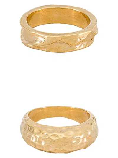 8 Other Reasons Women's Hit The Jackpot 2-piece Textured Ring Set In Goldtone