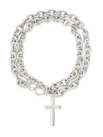 8 Other Reasons Women's Reagan Chunky Chain Cross Pendant Necklace In Grey