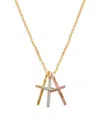 8 OTHER REASONS WOMEN'S TRI TONE PLATED CROSS PENDANT NECKLACE
