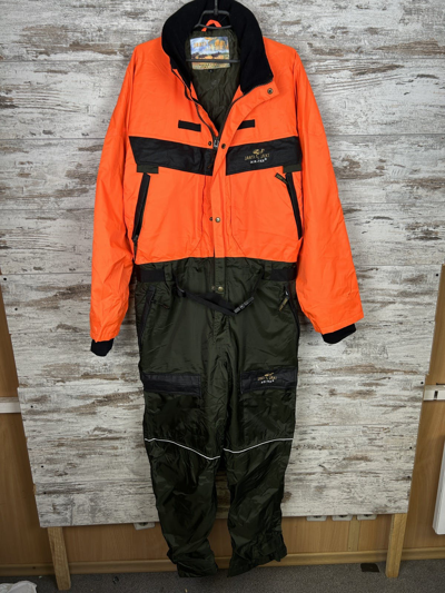 Pre-owned Outdoor Life X Vintage Mens Vintage Jahti Jakt Air-tex Overalls Outdoor Life Size L In Green/orange