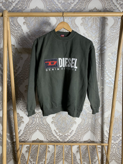 Pre-owned Diesel X Vintage Mens Sweatshirt Diesel Big Logo Y2k Streetwear In Green