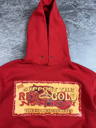 Pre-owned Humor X Moto Red And Gold Nation Fat Mexican Bandidos Mc Band Hoodie