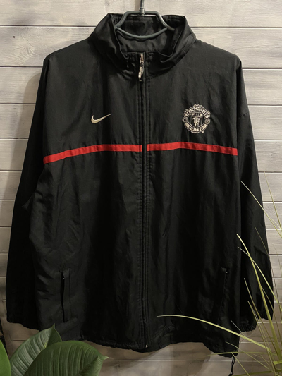 Pre-owned Manchester United X Nike Vintage Jacket Nike X Manchester United Y2k Soccer In Black