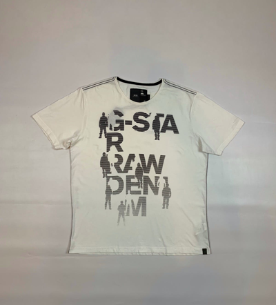 Pre-owned G Star Raw X Gstar G-star Raw T-shirt Big Centre Logo In White