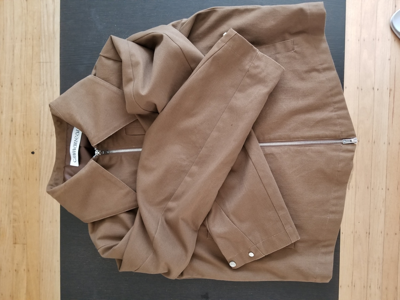 Pre-owned Cmmawear Crescent Cut Work Jacket In Wood Brown