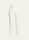 Alexander Mcqueen High-waist Crop Cigarette Trousers In Ivory