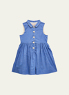 BONPOINT GIRL'S ANNE BUTTON-FRONT DRESS