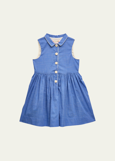 Bonpoint Kids' Anne Corduroy Dress In Bleu Intense