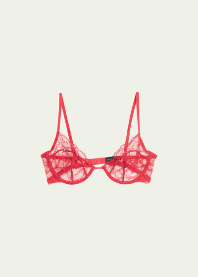 Kiki De Montparnasse Mon Cherie Lace Bra In Red