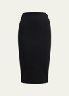 VICTORIA BECKHAM DOUBLE WOOL CREPE MIDI SKIRT