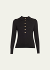 L Agence Sterling Jewel-button Sweater In Blackgold