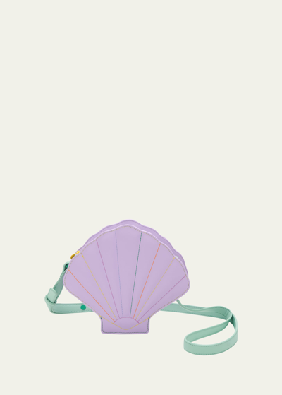 Stella Mccartney Seashell Faux Leather Shoulder Bag In 572em Purple