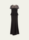 JASON WU COLLECTION CORDED GEO LACE GOWN, BLACK