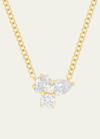 EF COLLECTION TRIPLE DIAMOND CLUSTER NECKLACE