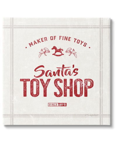 STUPELL SANTA'S TOY SHOP VINTAGE SIGN BY KELLEY TALENT WALL ART