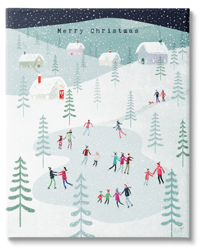 Stupell Merry Christmas Winter Ice Skating By Andrew Thornton Wall Art