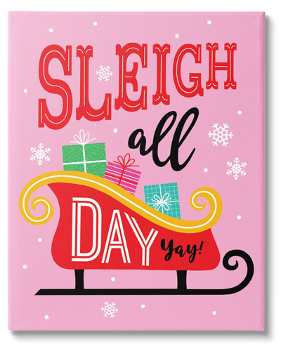 Stupell Sleigh All Day Bold Gift Sled By Nina Seven Wall Art