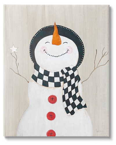 Stupell Happy Smile Winter Snowman By Janet Tava Wall Art