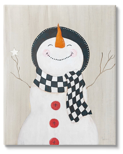 STUPELL HAPPY SMILE WINTER SNOWMAN BY JANET TAVA WALL ART