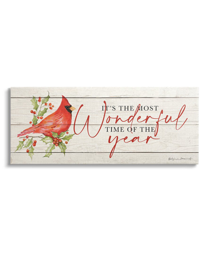 Stupell Most Wonderful Time Cardinal By Stephanie Workman Marrott Wall Art