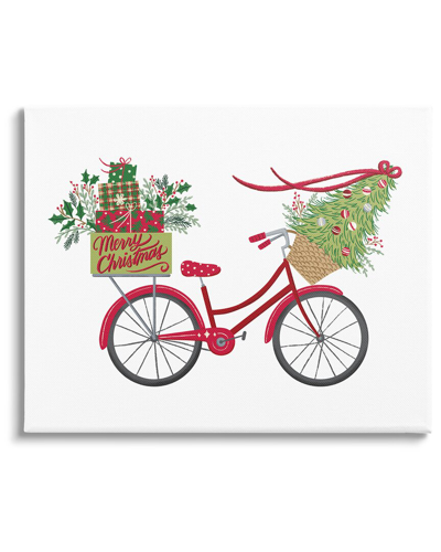 STUPELL MERRY CHRISTMAS SEASONAL BICYCLE BY AMANDA MCGEE WALL ART