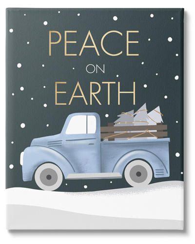 STUPELL PEACE ON EARTH SNOWY TRUCK BY LOUISE ALLEN DESIGNS WALL ART