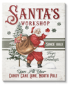 STUPELL SANTA'S WORKSHOP WEATHERED VINTAGE SIGN BY JO MOULTON WALL ART