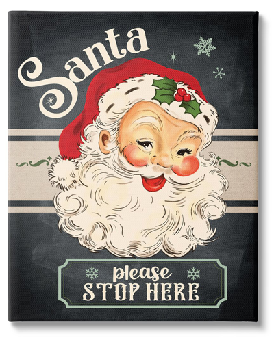 Stupell Santa Please Stop Here Vintage Smiling By Jo Moulton Wall Art