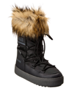Moon Boot Track Monaco Faux Fur Short Snow Boots In Black