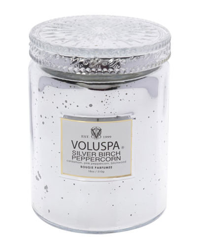 Voluspa Silver Birch Peppercorn Large 18oz Candle In White