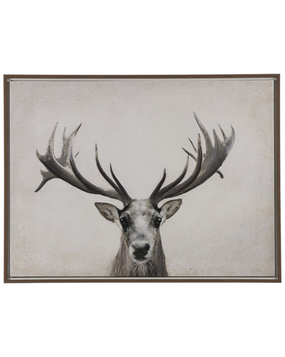 Peyton Lane Deer Framed Canvas Wall Art In Gray