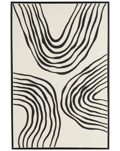 Peyton Lane Abstract Wooden Wavy Line Framed Wall Art In Neutral