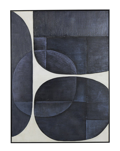 Peyton Lane Abstract Geometric Canvas Framed Wall Art In Blue