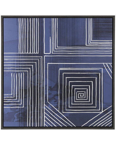 Peyton Lane Geometric Canvas Framed Wall Art In Blue