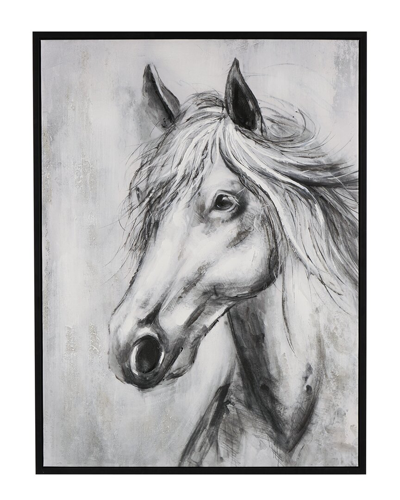 Peyton Lane Horse Shaded Drawing Canvas Framed Wall Art In Black