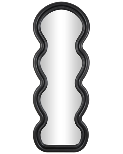Peyton Lane Wooden Abstract Wavy Wall Mirror In Black