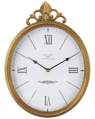 Peyton Lane Antique Inspired Metal Wall Clock In Gold