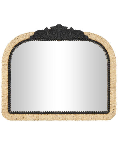 Peyton Lane Floral Wooden Woven Wall Mirror In Neutral