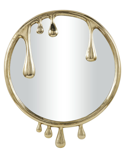 Peyton Lane Abstract Metal Drip Wall Mirror In Gold