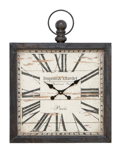 Peyton Lane Metal Pocket Watch Style Wall Clock In Black